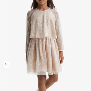 Reiss Gold Sequin Dress